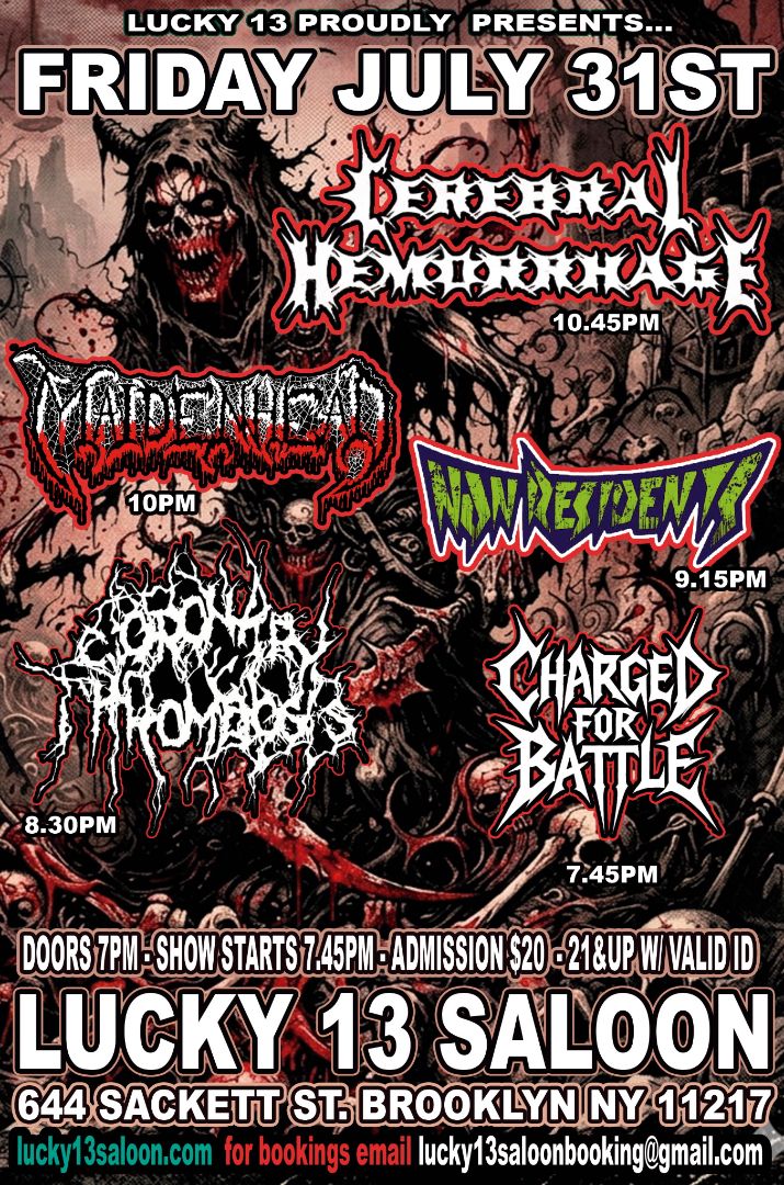 Lucky 13 Saloon, Brooklyn, NY, Cerebral Hemorrhage